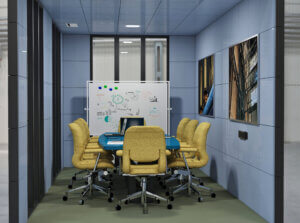integrating modular pod meeting booths into offices